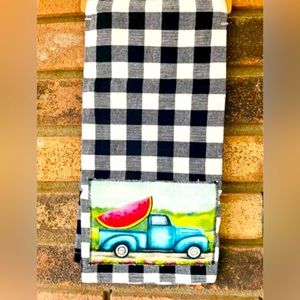 *Watermelon Truck Dish Towel Buffalo Check